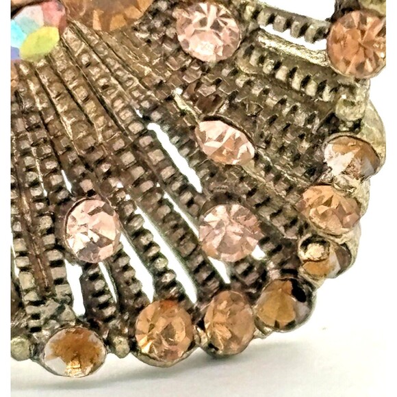 Vintage SOHO Signed Hair Stick Aurora Borealis Floral Jewelry Goldtone Metal HTF - Picture 11 of 16